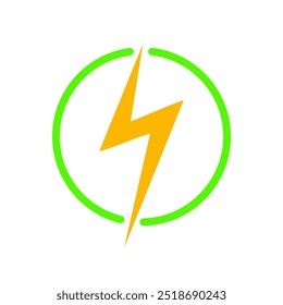 Lightning icon. Lightning icon, logo design in flat design. Vector illustration. Power symbol