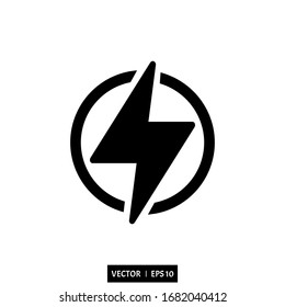 lightning icon logo illustration vector simple design