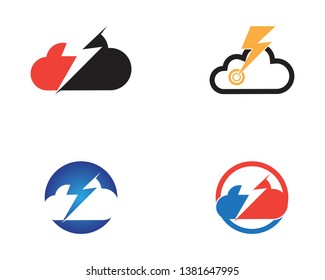 Lightning icon logo vector design 