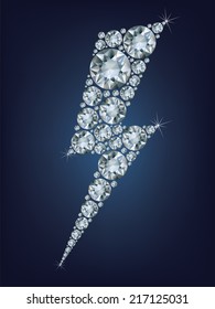 Lightning icon made a lot of diamonds