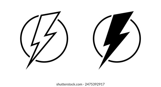 Icono de relámpago. para concepto móvil y Diseño web. Ilustración vectorial