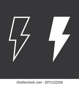 Lightning icon on grey background