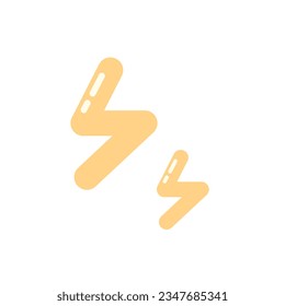 Lightning icon on isolated white background.Vector illustration cartoon flat style.
