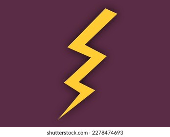 Lightning icon on purple background. Vector illustration.