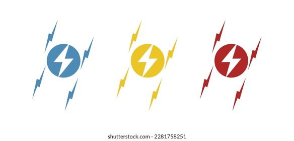 lightning icon on a white background, vector illustration