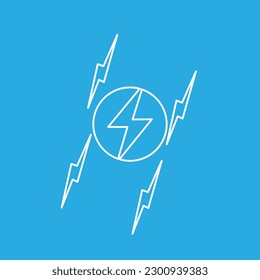 lightning icon on a white background, vector illustration