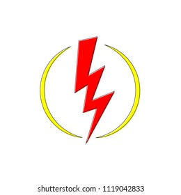 Lightning icon, outline design template, vector illustration