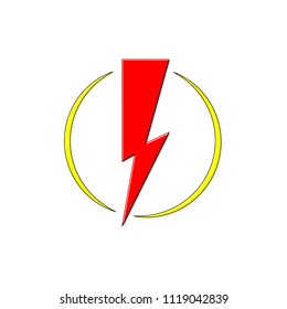 Lightning icon, outline design template, vector illustration