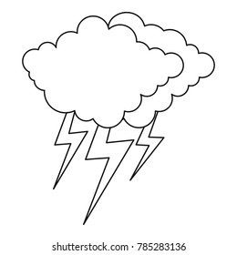 Lightning icon. Outline illustration of lightning vector icon for web