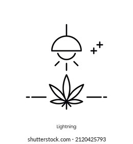 lightning icon. Outline style icon design isolated on white background