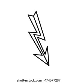 Lightning icon in outline style on a white background