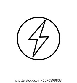 Lightning icon Outline thin set