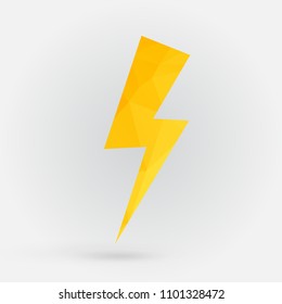 Lightning icon in polygonal,Vector illustration