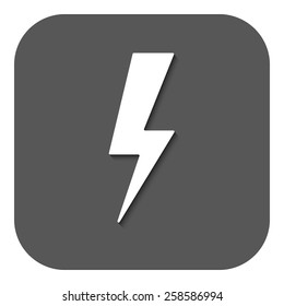 The lightning icon. Power symbol. Flat Vector illustration. Button