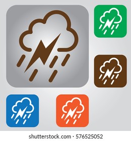 lightning Icon. lightning rain cloud meteo icon