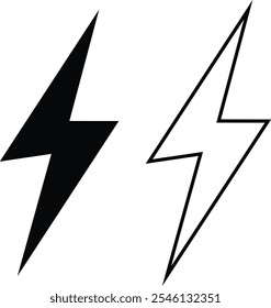 Lightning icon set. Electric bolt flash sing. flash sign. Flash electric symbols. Power energy icon .