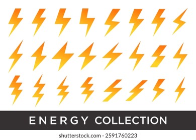 Lightning icon set . electric sign and symbol. power icon. energy sign . vector illustration