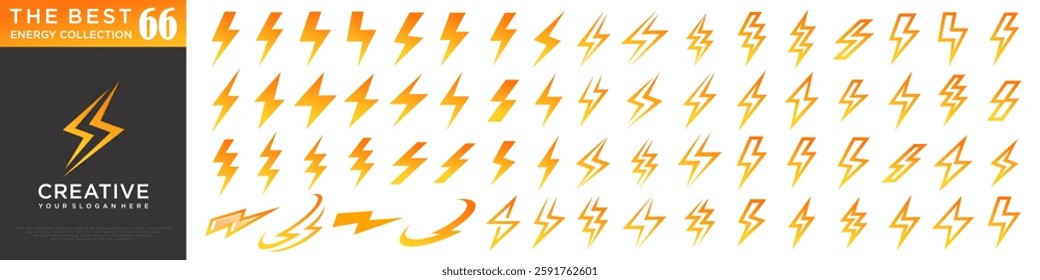 Lightning icon set . electric sign and symbol. power icon. energy sign . vector illustration