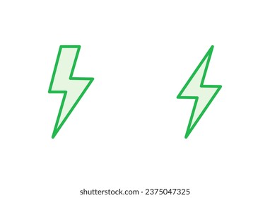 Juego de iconos relámpago. vector de icono eléctrico. icono de encendido. signo de energía