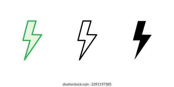 Lightning icon set. electric icon vector. power icon. energy sign