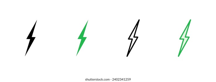 Lightning icon set. electric icon vector. power icon. energy sign