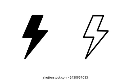 Lightning icon set. electric icon vector. power icon. energy sign