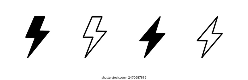 Lightning icon set. electric icon vector. power icon. energy sign