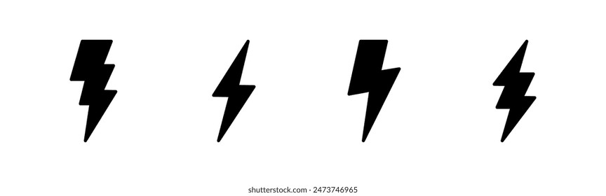 Lightning icon set. electric icon vector. power icon. energy sign