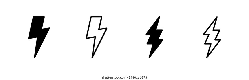 Lightning icon set. electric icon vector. power icon. energy sign