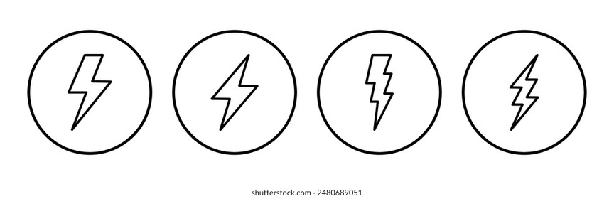 Lightning icon set. electric icon vector. power icon. energy sign