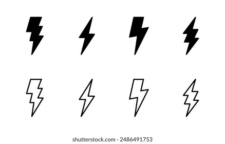 Lightning icon set. electric icon vector. power icon. energy sign