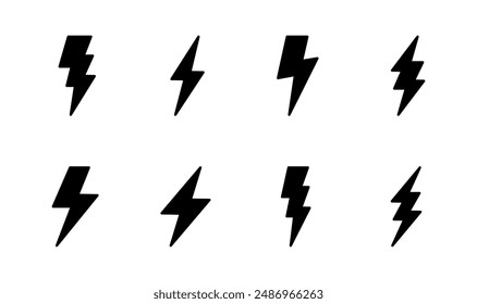 Lightning icon set. electric icon vector. power icon. energy sign