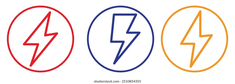 Lightning icon set. electric icon vector. power icon. energy sign