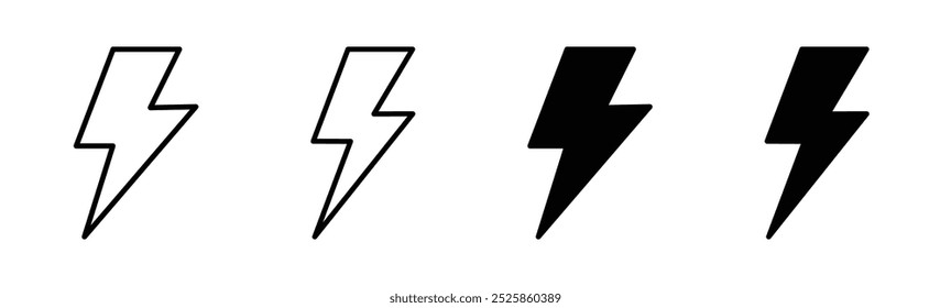 Lightning ícone conjunto. ícone elétrico vetor. ícone de energia. sinal de energia