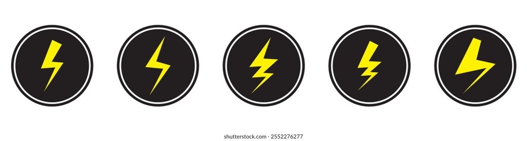 Lightning icon set. electric icon vector. power icon. energy sign