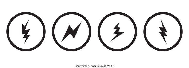 Lightning icon set. electric icon vector. power icon. energy sign