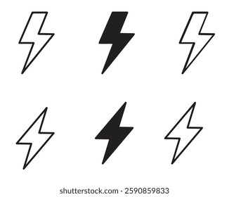 Lightning icon set. electric icon vector. power icon. energy sign.