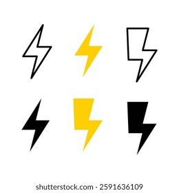 Lightning icon set. electric icon vector