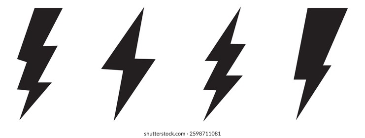 Lightning icon set. electric icon vector. power icon. energy sign
