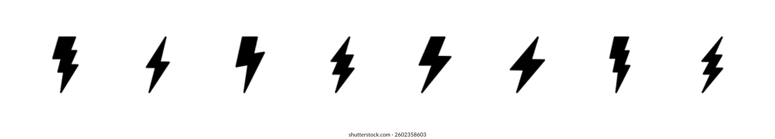 Lightning icon set. electric icon vector. power icon. energy sign