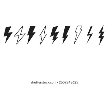Lightning icon set. electric icon vector. power icon. energy sign