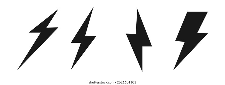 Lightning icon set. electric icon vector. power icon. energy sign