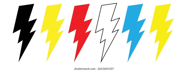 Lightning icon set. electric icon vector. power icon. energy sign
