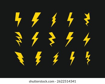Lightning icon set. electric icon vector. power icon. energy sign