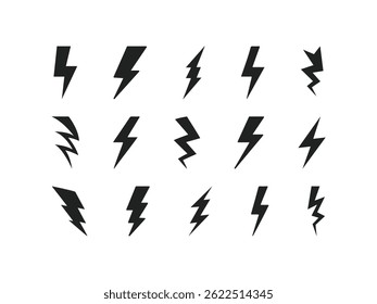 Lightning icon set. electric icon vector. power icon. energy sign