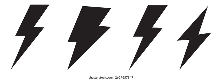 Lightning ícone conjunto. ícone elétrico vetor. ícone de energia. sinal de energia