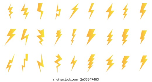 Lightning icon set. electric vector. power icon. energy sign,  Electric sign and symbol. Power,  Energy sign. Lightning power icon, vector illustration. eps 10