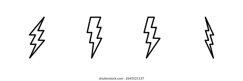 Lightning icon set. electric icon vector. power icon. energy sign