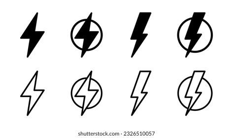 Lightning icon set illustration. electric sign and symbol. power icon. energy sign