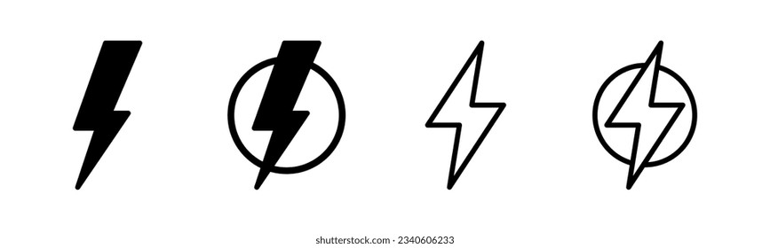 Lightning icon set illustration. electric sign and symbol. power icon. energy sign